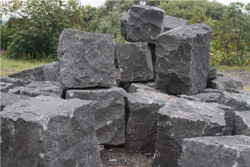 Basalt Lava Stone Blocks, Fossil Gray Blocks