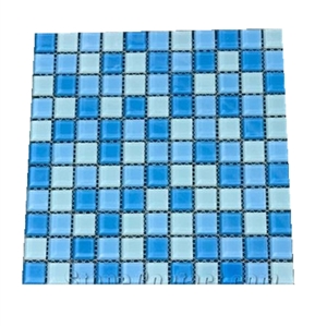 Blue Glass Mosaic Kitchen Wall Backsplash Tile