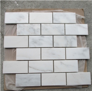 Brick Mosaic Carrara White Mosaic for Bathroom