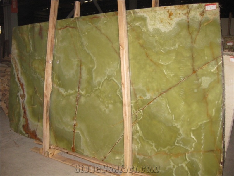 Green Onyx Slab Back-Lit Wall Slab