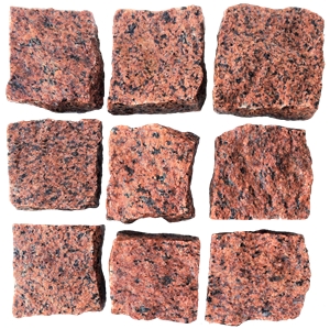 Maple Red Granite Paving Stone, Cube Stone, Red Granite Cobble Stone