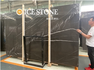 Chinese Nero Maquina Marble Slabs Tiles