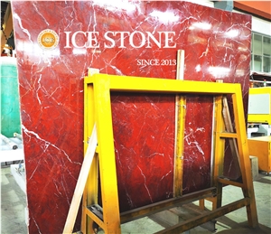 Chinese Red Quartzite Slabs Tiles Vein Marble Tile