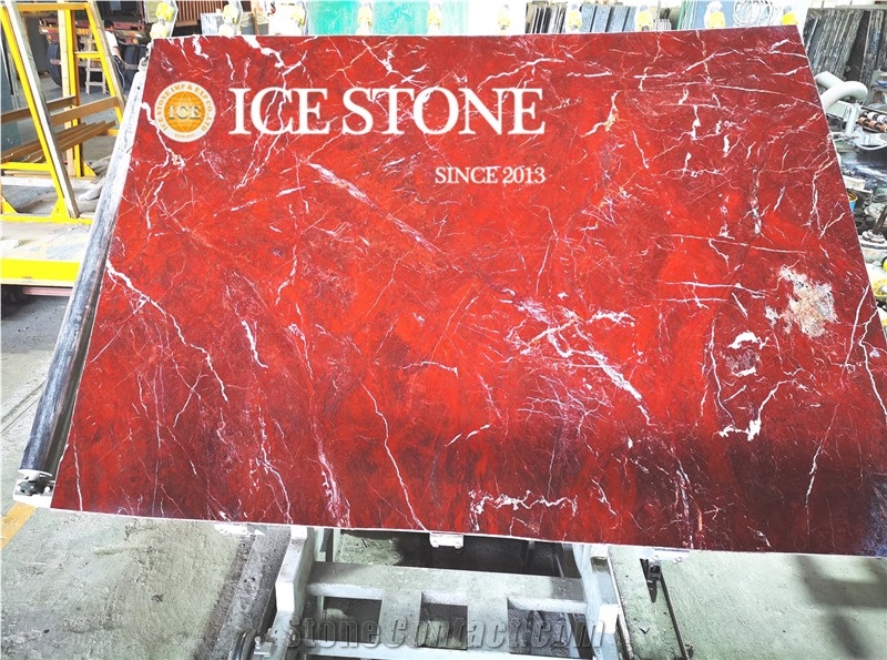 Chinese Red Quartzite Slabs Tiles Vein Marble Tile