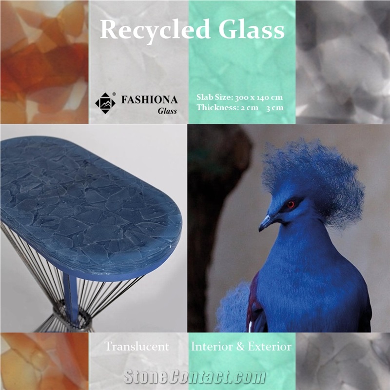Nesting Table Tops from Recycled Glass