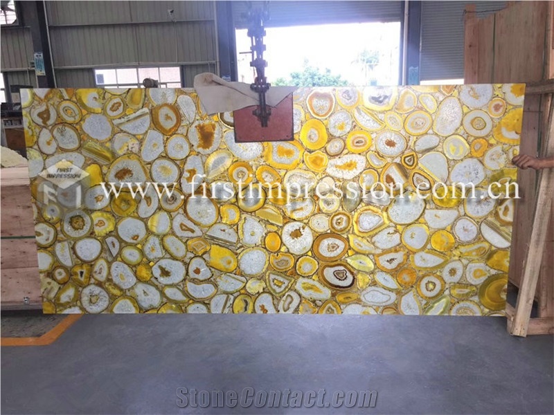 Hot Sale Yellow Agate Gemstone Slabs,Tiles