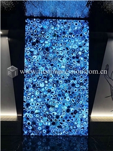Luxury Blue Agate Semiprecious Stone Slabs,Tiles