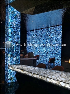 Popular Blue Agate Semiprecious Stone Slabs