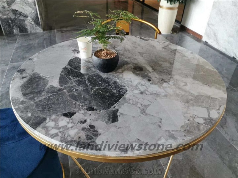 Pandora Grey Marble Desk Table Top Countertop