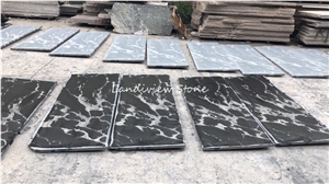 Snow Grey Ebony Black Granite Tiles Slabs Floor