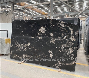 Titanium Cosmic Black Granite Slabs Tiles