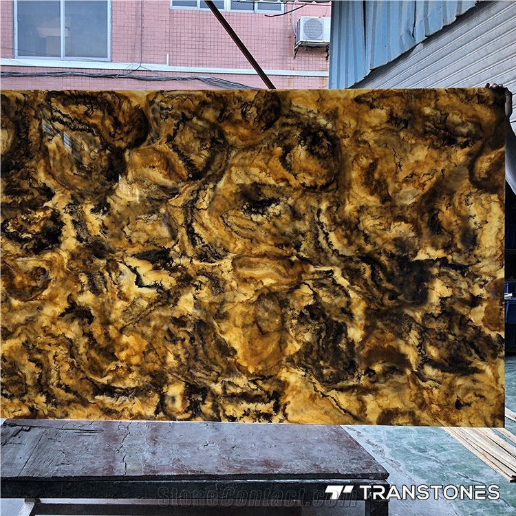 Customized Polished Curved Faux Onyx Wall Panel