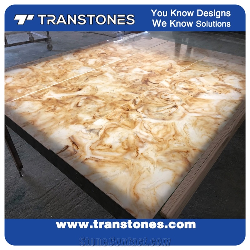 Translucent Polished Artificial Onyx Ceiling Panel