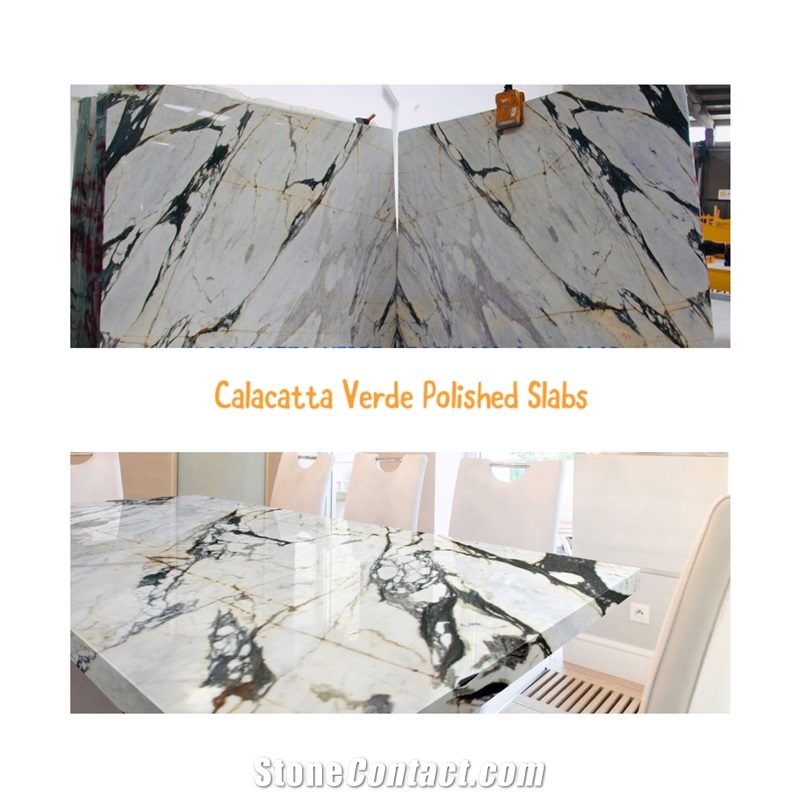 Calacatta Verde Marble Polished Slabs