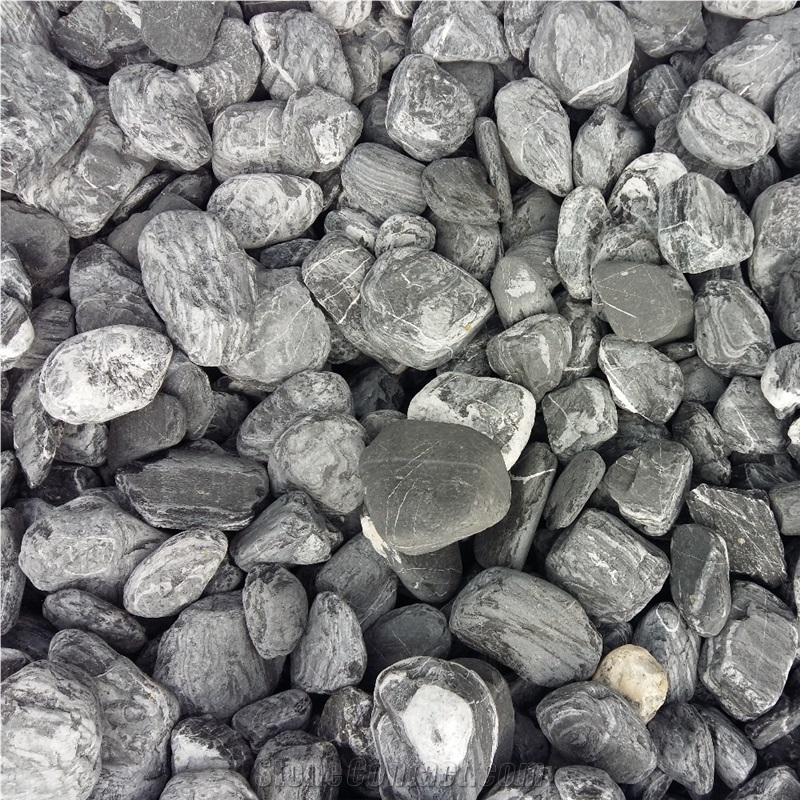 Natural Black Un-Polished Stone Pebbles