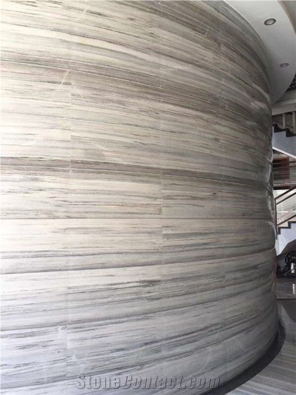 China Crystal Wood Vein Marble Milky Way Slab Tile