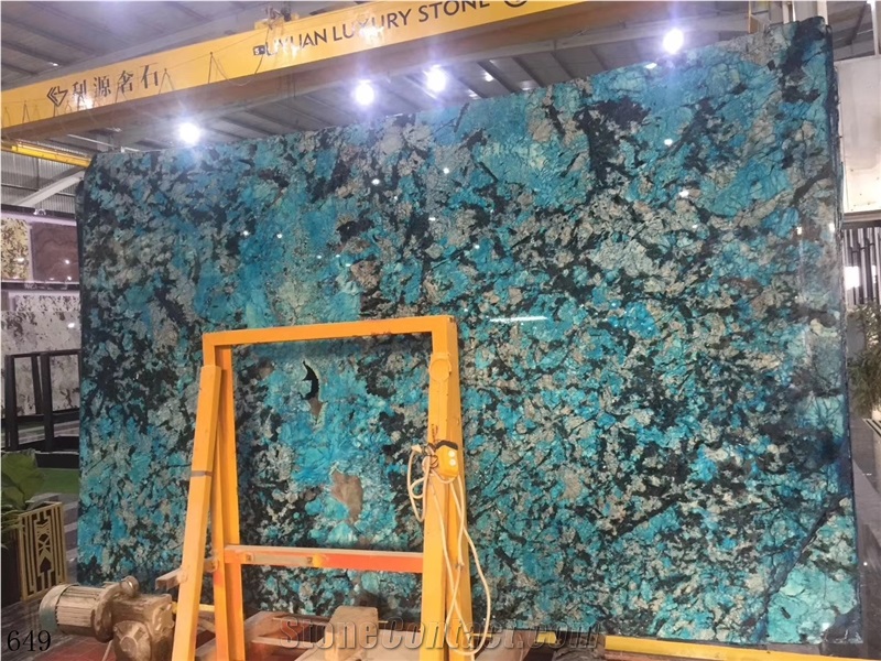 Blue Fantasy Ocean Wall Stone Tile Slab