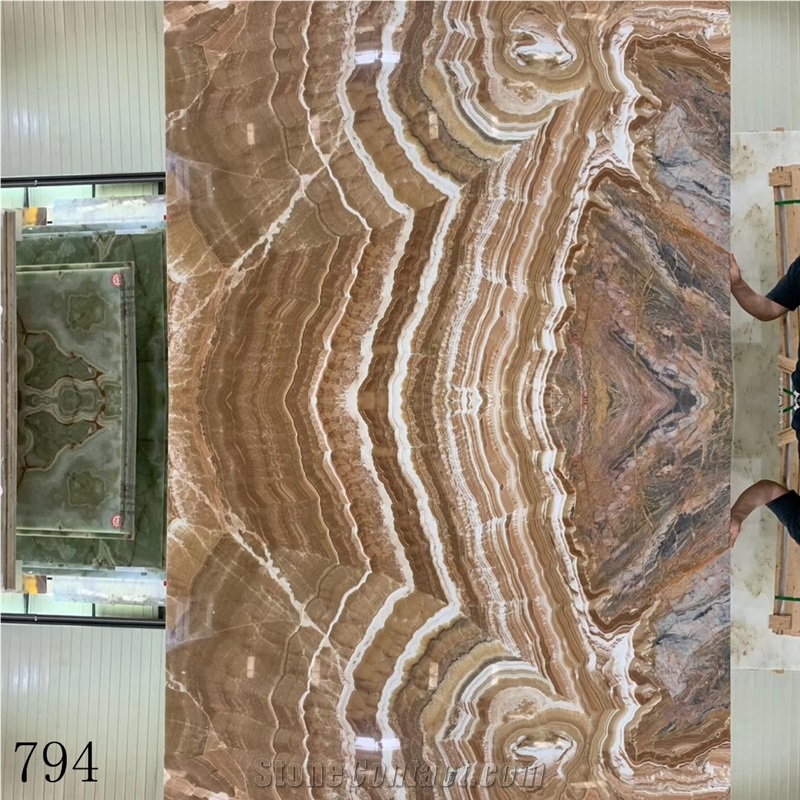Brown Colorful Onyx Multicolor Pakistan Wall Stone