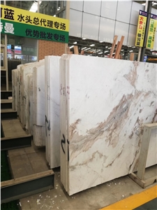 China Jiashi White Marble Wall Stone Tile Slab
