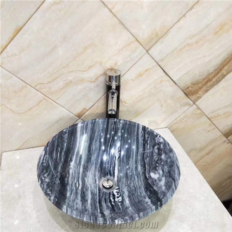 China Palissandro Marble Round Sink Basin Bowls