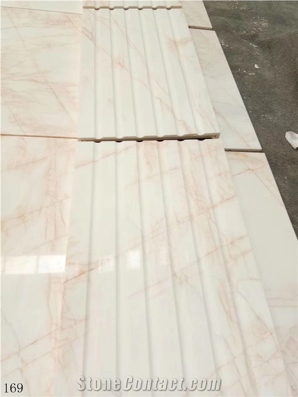 China Red Line White Jade Marble Floor Stone Tile