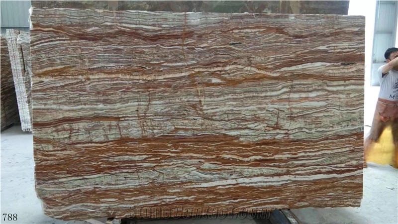China Topaz Golden Marble Wall Stone Tile Slab