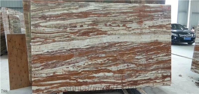China Topaz Golden Marble Wall Stone Tile Slab