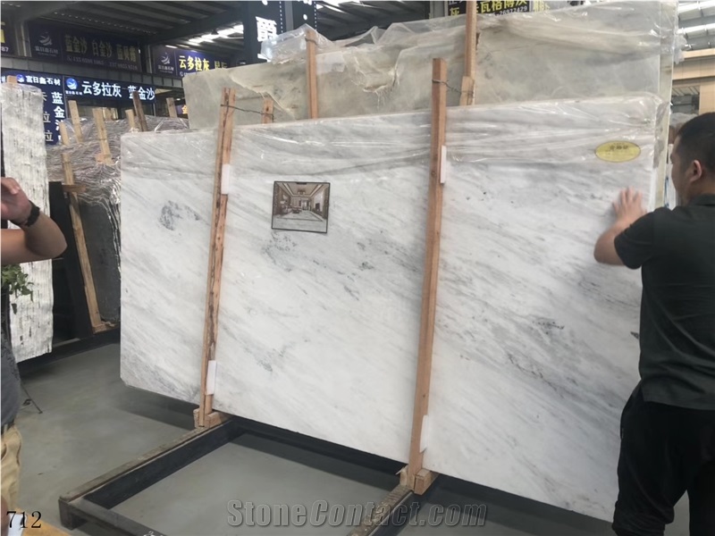 India Swiss White Marble Wall Stone Tile Slab