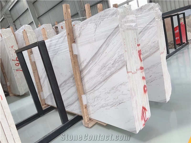 Jazzy White Marble Volakas Slab Interior Wall Tile