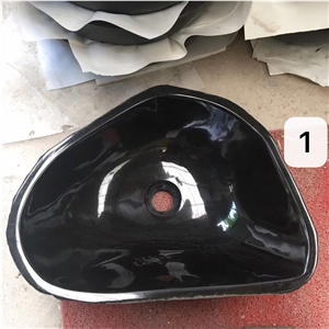 Raw Gemstone Black Basalt Irregular Basin Sink