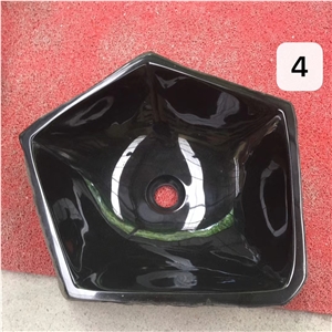 Raw Gemstone Black Basalt Irregular Basin Sink