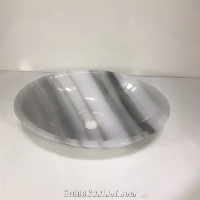 Smoked Onyx Round Stone Basin Drop in Sink