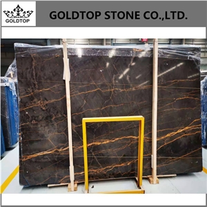 Italian Sally Roland Black and Gold Marble Tiles