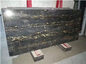 Nero Portoro Marble, Italy Black Stone Tiles,Slabs
