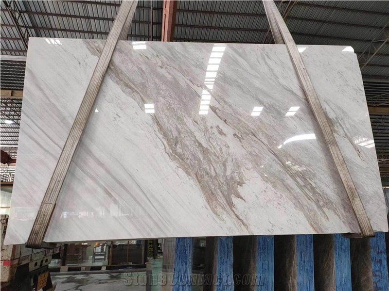 Old Quarry Polished Volakas White Twill Veins