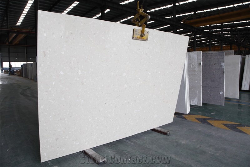 Cream Marfil Artificial Stone Slab for Floor Tiles