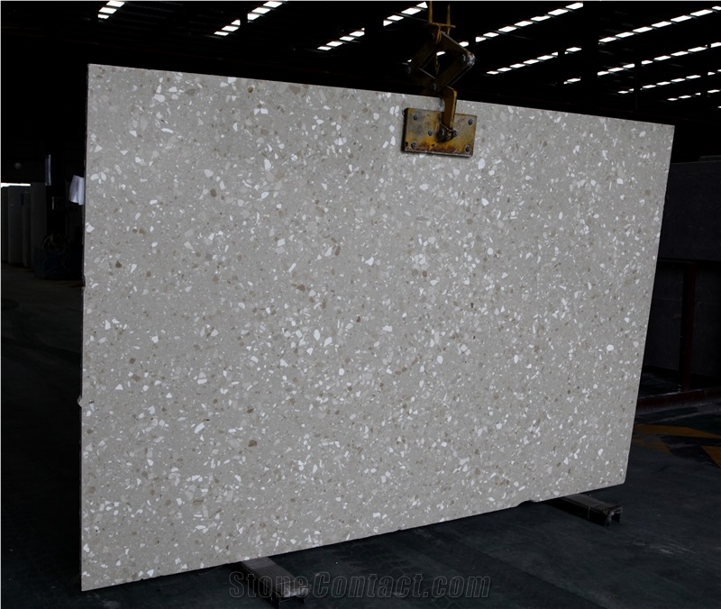 Grey White Artificial Stone Slab for Projects