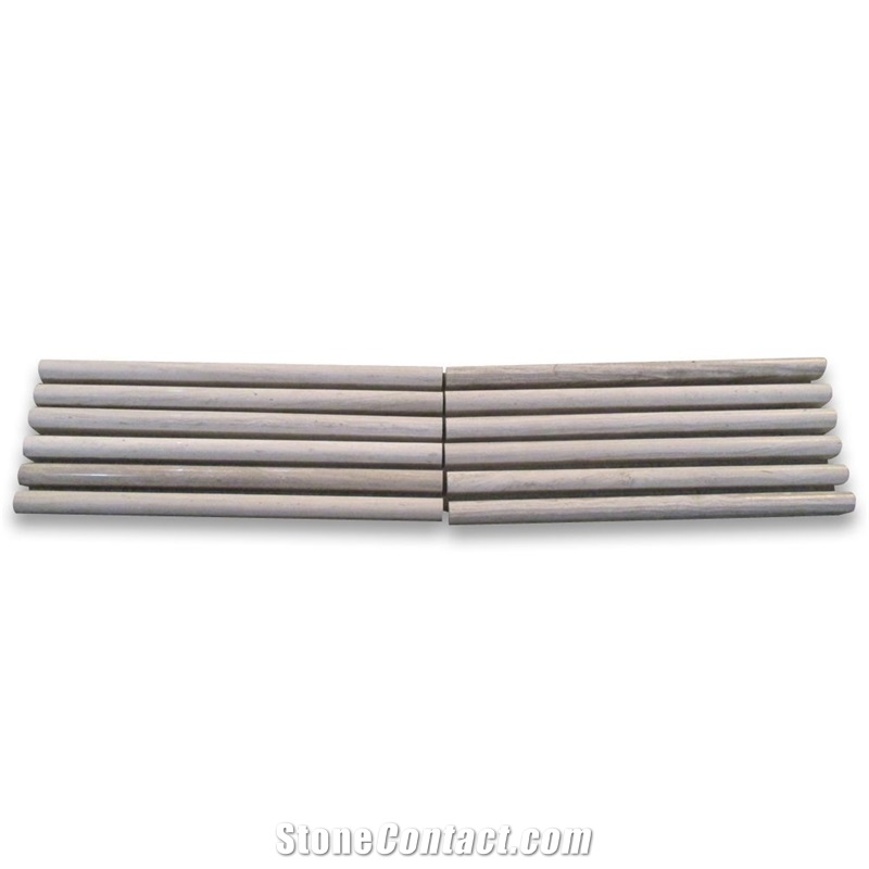 Athens Silver Marble Pencil Liner Trim Molding