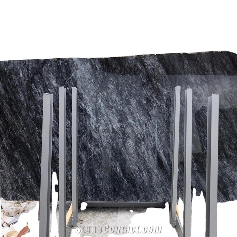 Black Carrara Slab Bardiglio Nuvolato Grey Marble