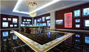 Black Golden Flower Portoro Marble for Floor