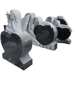 Black Granite Angel Monument Engraving Tombstone