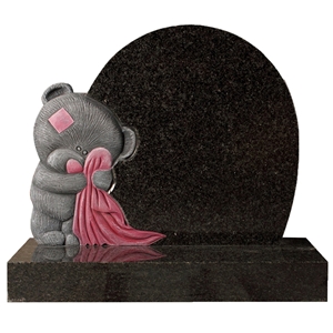 Black Granite for Bear Shape Tombstones