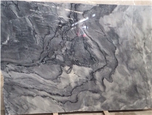 Black Wavy White Marble