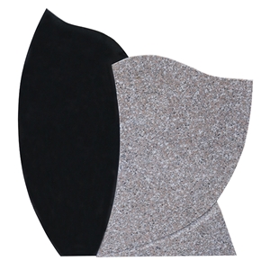 Black with Red Granite for Two Pieces Gravestone