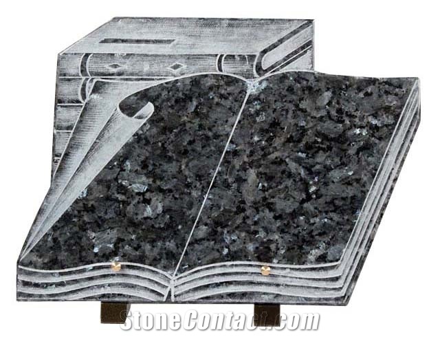 Blue Pearl Granite Book Shape for Tombstone