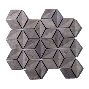 Brown Marble Diamond-Shaped Mosaic Tiles