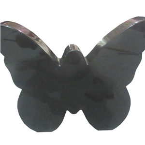 Butterfly Shaped Black Granite Headstones