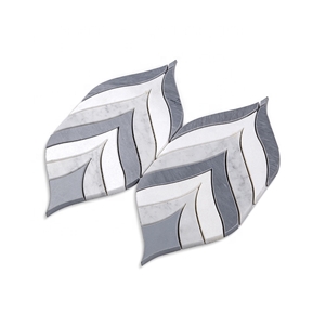 Carrara White Italy Grey Thassos Leaf Mosaic Tiles