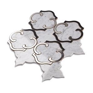 Carrara White Mix Stainless Steel Irregular Mosaic