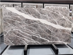 Carso Grey Pascal Marble Slabs Floor Application